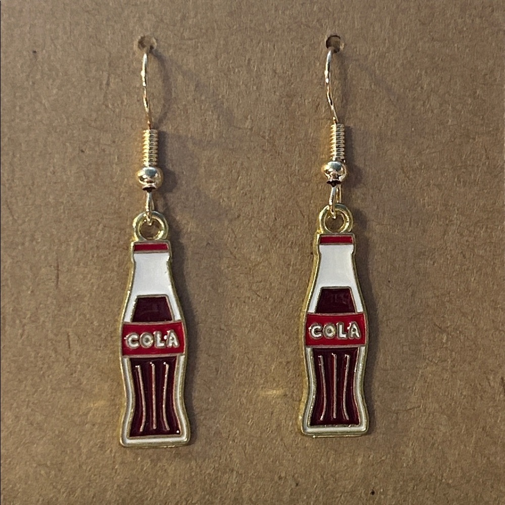 Coca cola bottles dangle earring